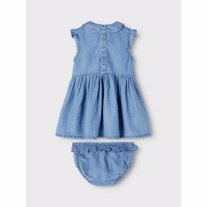 NAME IT Denim Kjole & Bloomers Sæt Medium Blue